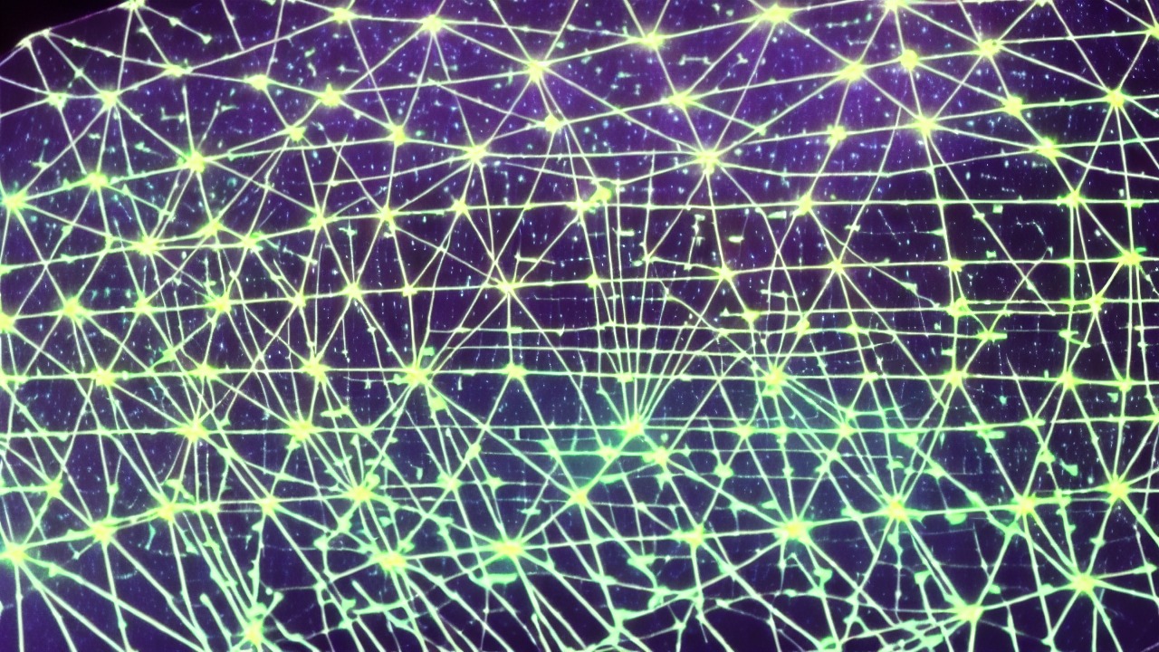 AI data streams forming constellations of light