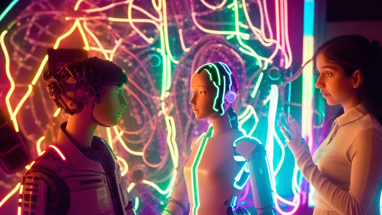 Engineer working with holographic dream-AI interface