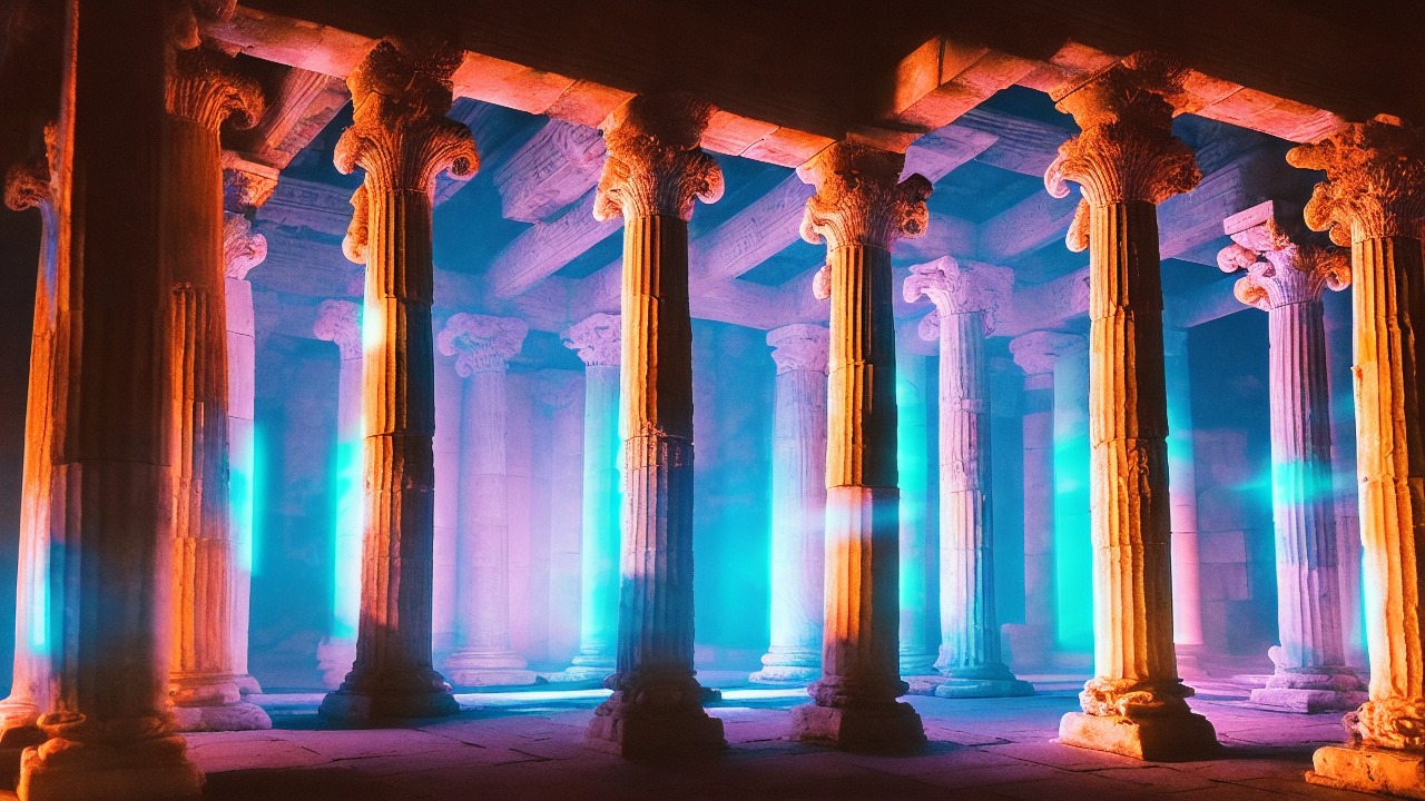 Ancient Asclepian temple under starlight symbolizing dream incubation